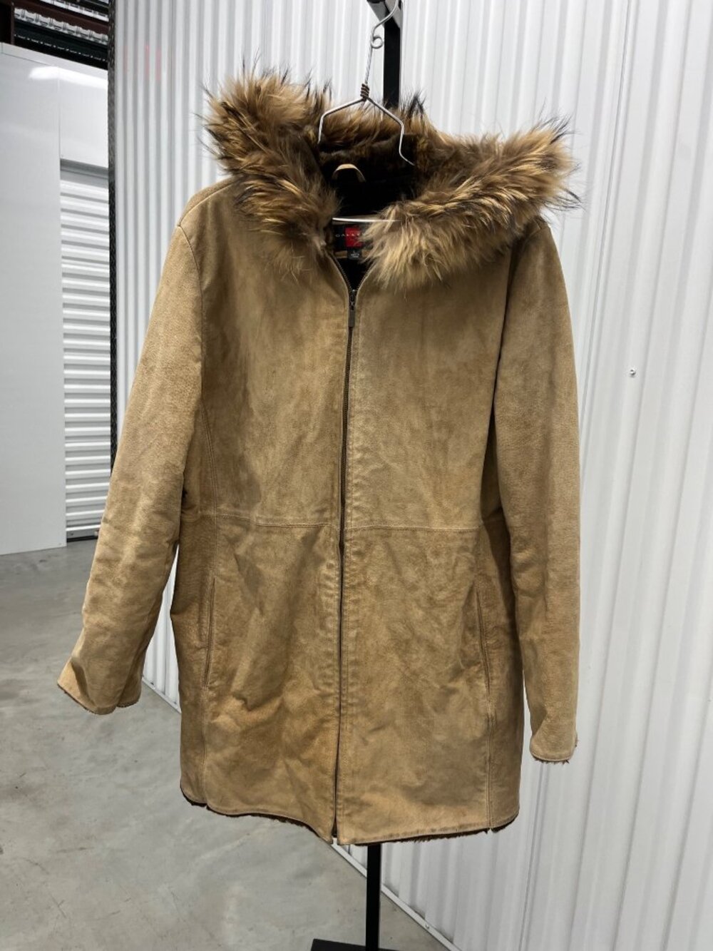 Vintage Gallery Finn Raccoon Suede Leather Penny Lane Jacket Size L